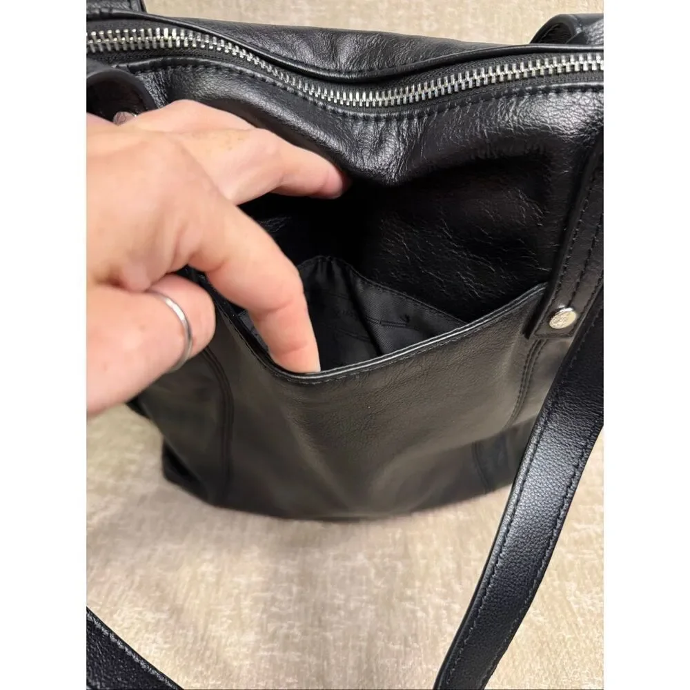 Tommy Bahama Women's Lido Key 100% Leather Shoulder Tote Handbag Black